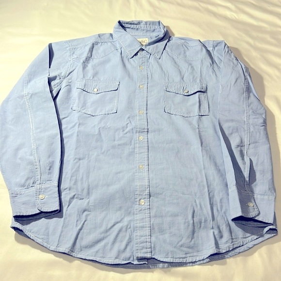 Paper Denim & Cloth Checkered Button Tab Sleeve Button Down Shirt - Picture 1 of 6